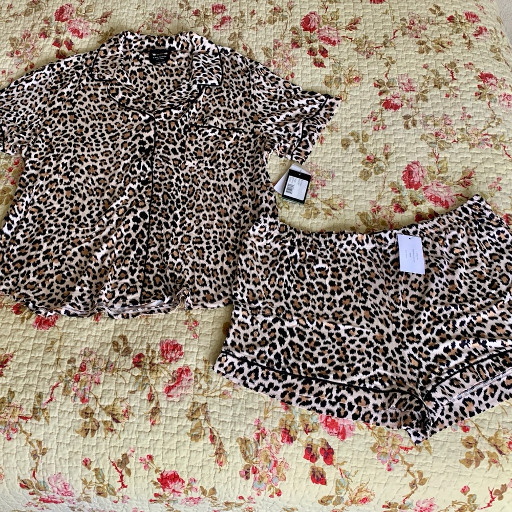 NWT Kate Spade Animal Print Pajama Set, XL